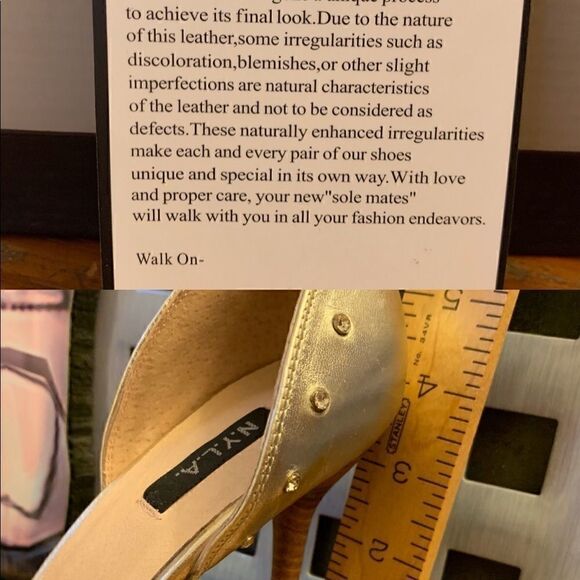 NYLA Heels Holiday-S Rhinestone Gold NIB SZ.8 - Picture 8 of 8